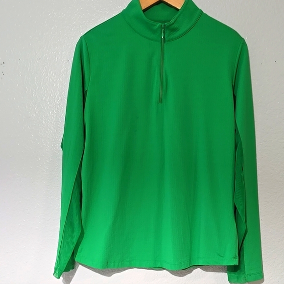 IBKUL Lucky Charm Print Long Sleeve Mock Neck Top Greenh - Picture 11 of 12